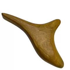 Dispozitiv multifunctional pentru masaj, din lemn, triunghiular, natur - 15cm