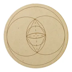 Grila pentru cristale, din lemn, 20cm - Vesica Piscis (Vasul Pestelui)