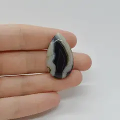 Cabochon Agat Negru Dantelat 33x20x6mm C98