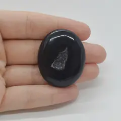 Cabochon Agat Negru Druzy 38x31x7mm C22