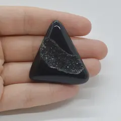 Cabochon Agat Negru Druzy 40x38x7mm C84