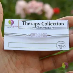 Bratara Therapy ametist lavanda discuri 4mm si argint 925