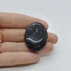 Cabochon Obsidian Fulg de nea 36x27x6mm C50