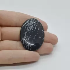 Cabochon Obsidian Fulg de nea 41x29x5mm C23
