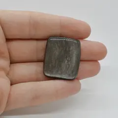 Cabochon Obsidian Silver 28x24x6mm C51