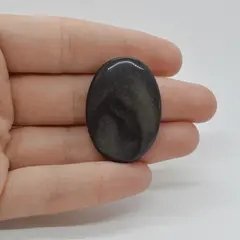 Cabochon Obsidian Silver 35x25x5mm C29