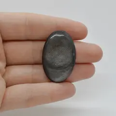 Cabochon Obsidian Silver 36x23x5mm C39