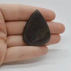Cabochon Obsidian Silver 41x32x6mm C28