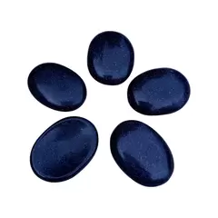 Piatra terapeutica Worry stone Goldstone albastru, 30-40mm
