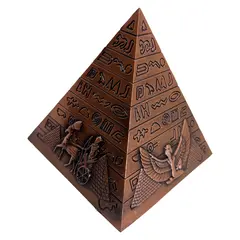 Piramida cu inscriptii egiptene - cupru, 10cm