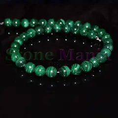 Colier malachit natural sfere 10mm