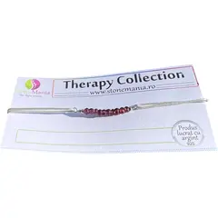 Bratara Therapy granat discuri 3mm si argint 925