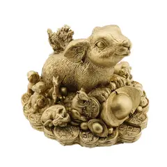 Statueta Feng Shui Iepure cu animalele zodiacului chinezesc, 10cm