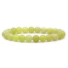 Bratara din Agat Lemon 4-4,5mm, pe elastic, 19cm, sfere