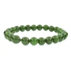 Bratara din Jad Verde 4-4,5mm, pe elastic, 19cm, sfere