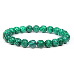 Bratara din Malachit 8mm, pe elastic, 19cm, sfere