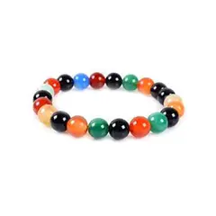 Bratara din Mix Agate 6mm, pe elastic, 19cm, sfere mate