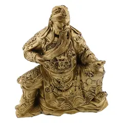 Statueta Feng Shui din rasina cu Kuan Kung, protectorul impotriva tradarii, 13cm