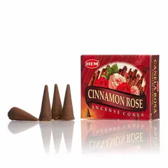 Conuri parfumate fumigatie HEM Cinnamon Rose 10 buc
