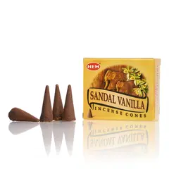 Conuri parfumate fumigatie HEM Sandal Vanilla 10 buc