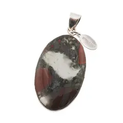 Pandantiv African Bloodstone cu montura din argint 925, A14