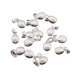 Pandantiv oval Perle de cultura si montura din argint 925, 14mm