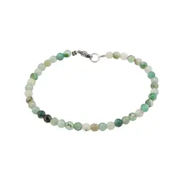 Bratara agat verde deschis dantelat sfere fatetate 4mm
