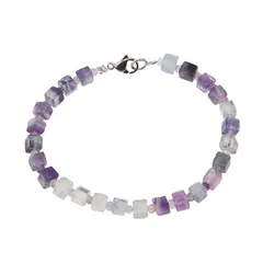 Bratara fluorit cuburi 4-5mm si discuri fatetate 3mm