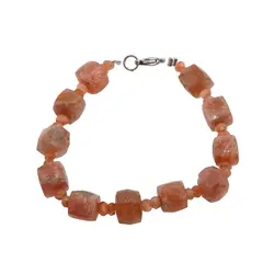 Bratara piatra soarelui A+ cuburi fatetate 8-9mm si discuri fatetate 4mm