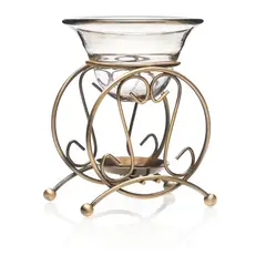 Suport aromaterapie din metal si vas de sticla, AR108