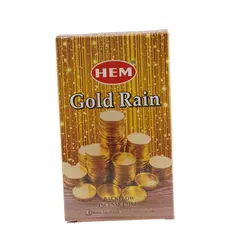 Conuri parfumate fumigatie HEM Gold Rain backflow, 10 buc