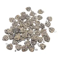 Pandantiv inima Jasp dalmatian, 20mm