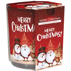 Lumanare parfumata Bispol cu pahar imprimat - Merry Christmas