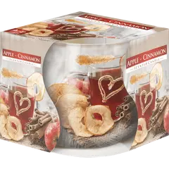 Lumanare parfumata Bispol cu pahar imprimat tip bol - Apple Cinnamon