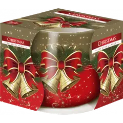 Lumanare parfumata Bispol cu pahar imprimat tip bol - Christmas