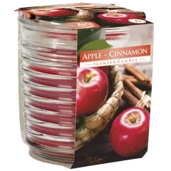 Lumanare parfumata Bispol in pahar spirala - Apple Cinnamon
