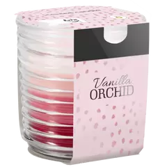 Lumanare parfumata Bispol trei culori in pahar spirala - Vanilla Orchid