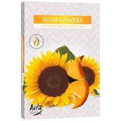 Set 6 pastile lumanari parfumate Bispol - Sunflowers