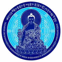 Abtibild sticker Feng Shui Buddha Medicine albastru cu floare de lotus 2024 – mare