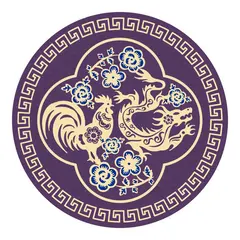 Abtibild sticker Feng Shui cu prietenii secreti – Dragon si Cocos 2024 – mare