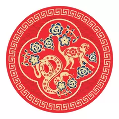 Abtibild sticker Feng Shui cu prietenii secreti – Sarpe si Maimuta 2024 – mare