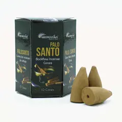 Conuri parfumate fumigatie Aromatika Tamaie Masala Backflow - Palo Santo, 10 bucati