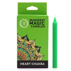 Lumanari Magice Ezoterice - Verde - Chakra Inimii, 12buc