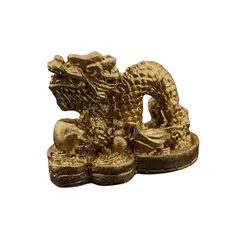 Statueta Feng Shui Dragon pe monede din rasina - 4cm