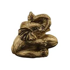 Statueta Feng Shui Elefant din rasina aurie, model 1 - 6cm