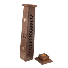 Suport ardere betisoare parfumate si conuri fumigatie Buddha, turn - 30cm