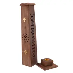 Suport ardere betisoare parfumate si conuri fumigatie cruci, turn - 31cm