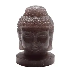 Statueta Feng Shui capul lui Buddha din Aventurin rosu, 10cm