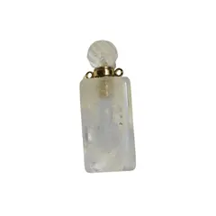 Pandantiv cristal natural Cristal de stanca sticluta model 4 cu agatatoare aurie, 4,2cm