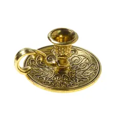 Suport lumanare stalp, din metal auriu, 5cm x 2,5cm